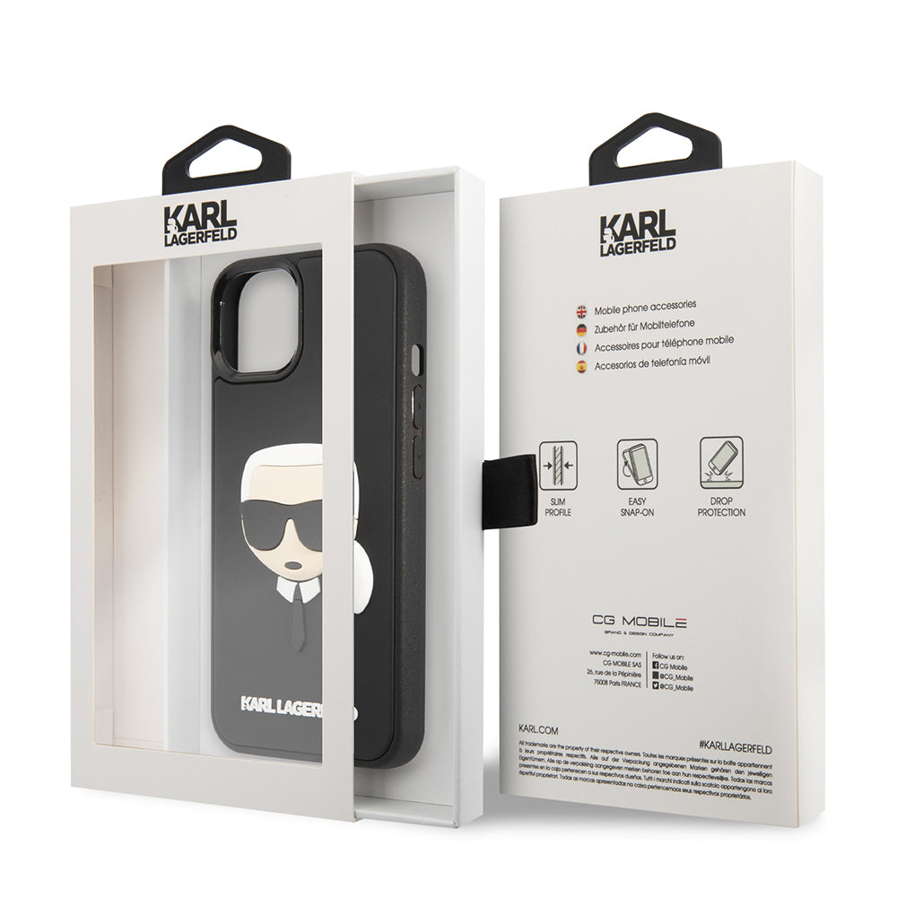 Ovitek za Apple iPhone 14 Plus, Karl Lagerfeld, 3D Rubber Karl's Head, črn.