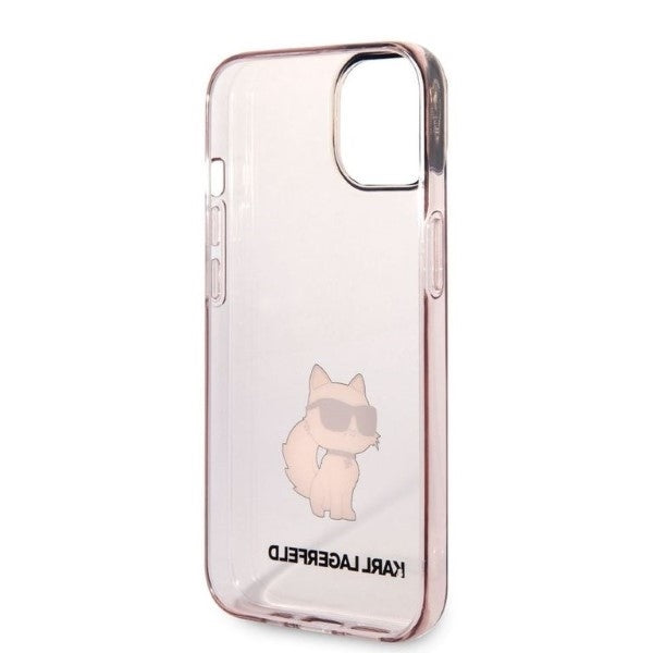 Ovitek za Apple iPhone 14 Plus, Karl Lagerfeld, Ikonik Choupette, Roza