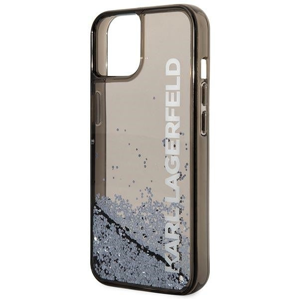 Ovitek za Apple iPhone 14 Plus, Karl Lagerfeld, Liquid Glitter KL Logo, Črn