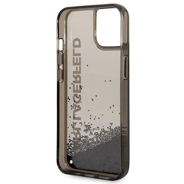 Ovitek za Apple iPhone 14 Plus, Karl Lagerfeld, Liquid Glitter KL Logo, Črn