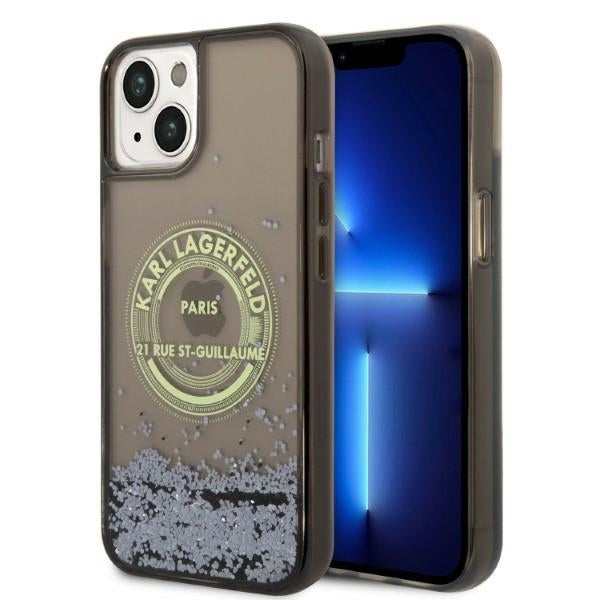 Ovitek za Apple iPhone 14 Plus, Karl Lagerfeld, Liquid Glitter RSG, Črn