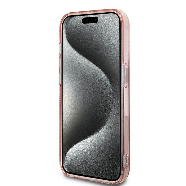 Ovitek za Apple iPhone 14 Pro, Karl Lagerfeld, IML Luxury Monogram Choupette's Head, Roza