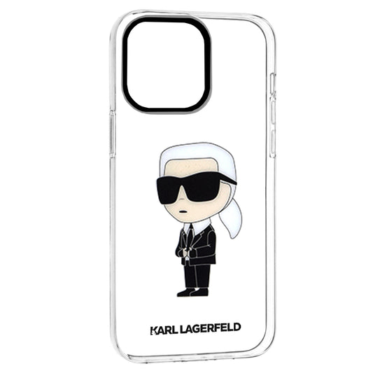 Ovitek za Apple iPhone 14 Pro Max, Karl Lagerfeld, Ikonik Karl, Prozoren