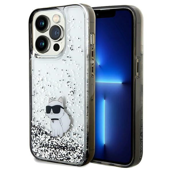 Ovitek za Apple iPhone 14 Pro Max, Karl Lagerfeld, Liquid Glitter Choupette, Prozoren