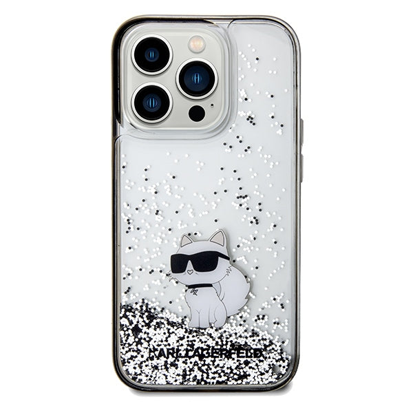 Ovitek za Apple iPhone 14 Pro Max, Karl Lagerfeld, Liquid Glitter Choupette, Prozoren