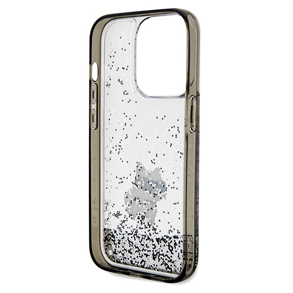 Ovitek za Apple iPhone 14 Pro Max, Karl Lagerfeld, Liquid Glitter Choupette, Prozoren