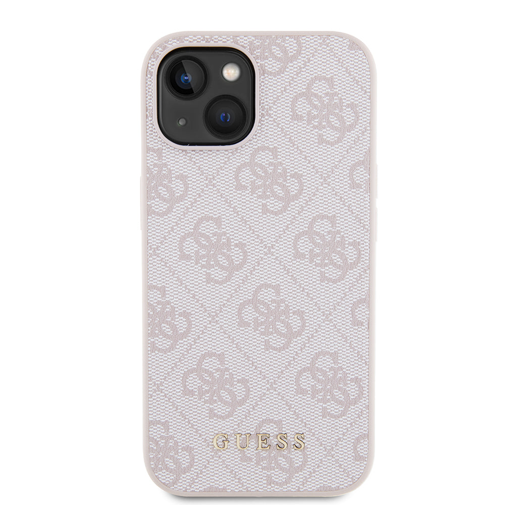 Ovitek za Apple iPhone 15, Guess, 4G Metal Gold Logo, Roza
