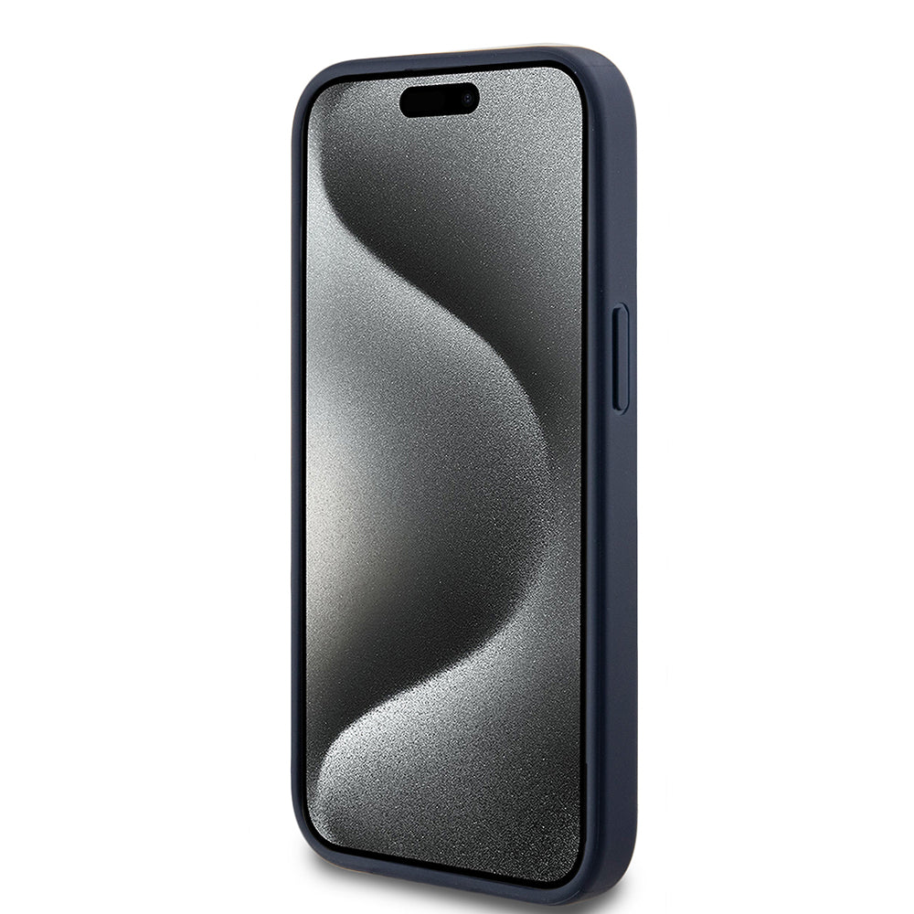 Ovitek za Apple iPhone 15, Guess, 4G Triangle Logo, Modra