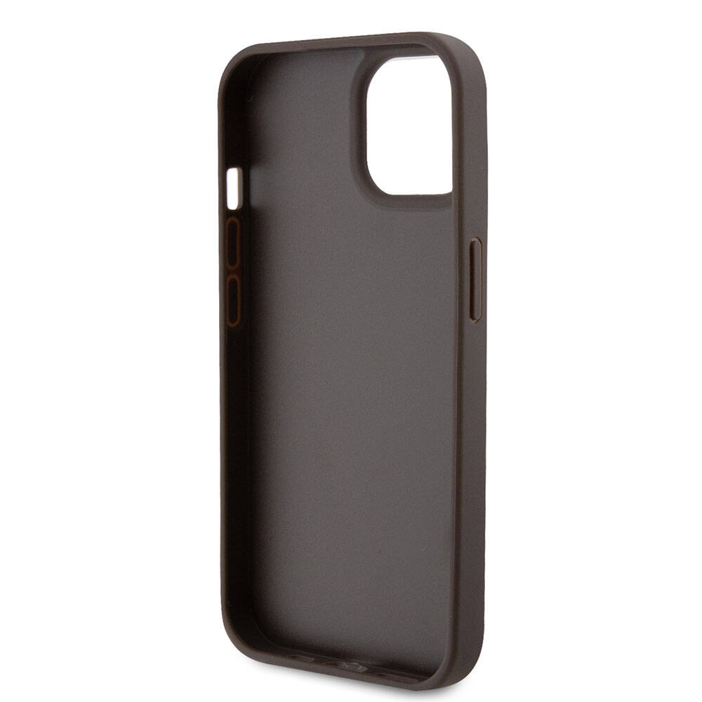 Ovitek za Apple iPhone 15, Guess, Crossbody 4G Metal Logo, Rjava