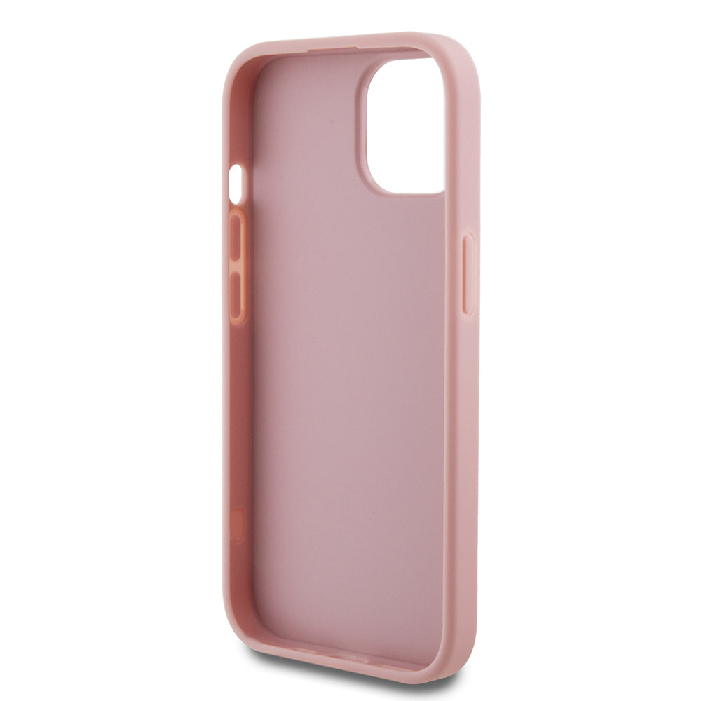 Case for Apple iPhone 15, Guess, Glitter Big 4G Script, Pink