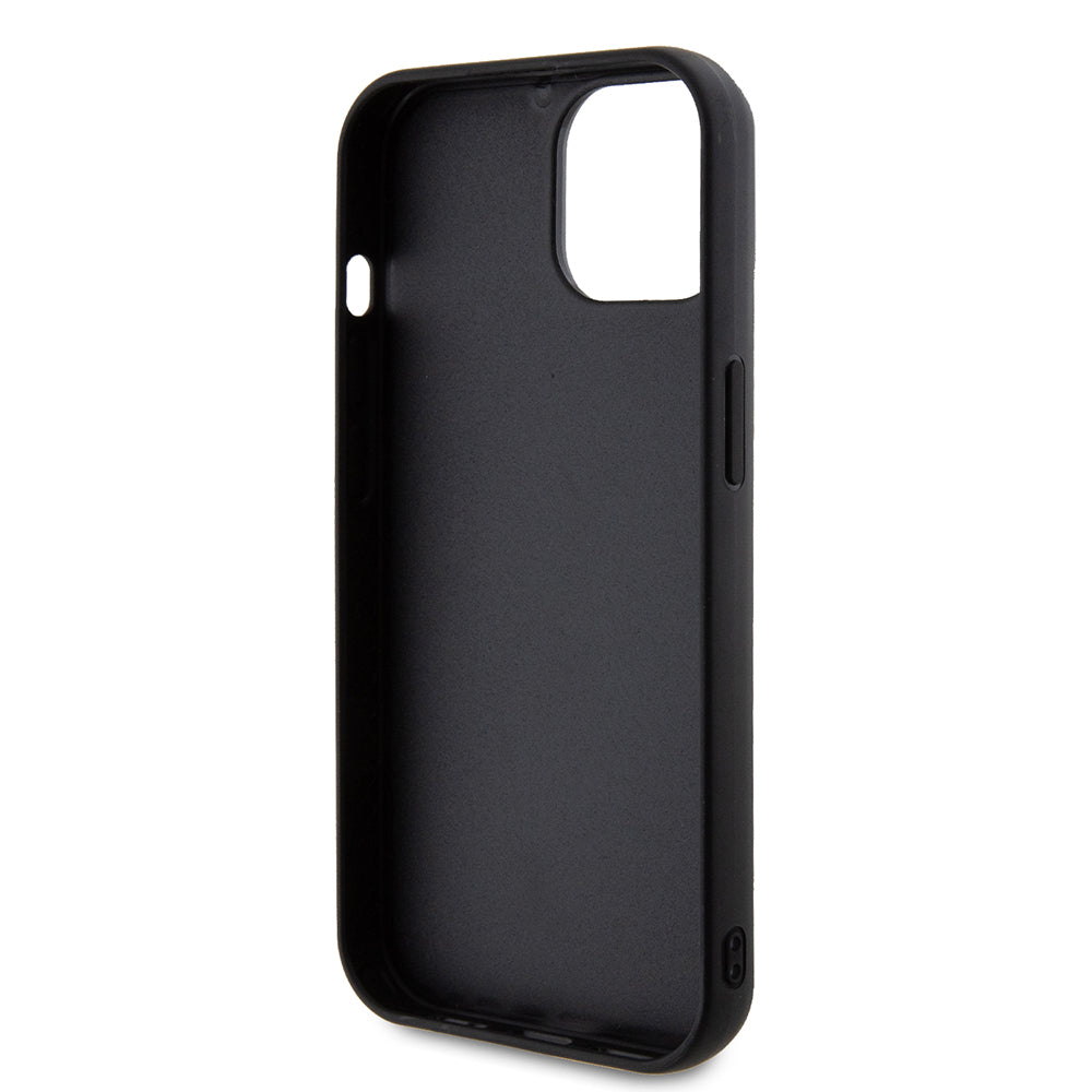 Case for Apple iPhone 15, Guess, Quilted Metal Logo, Black