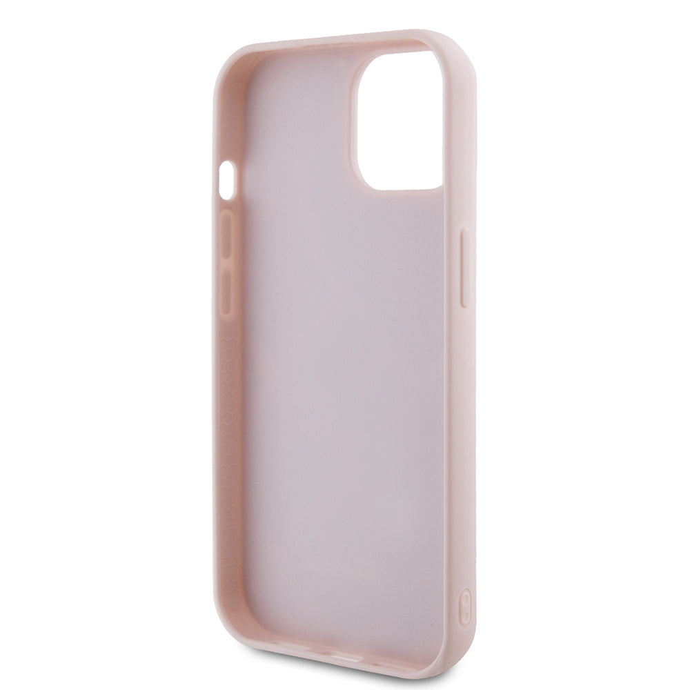 Ovitek za Apple iPhone 15, Guess, Quilted Metal Logo, Roza