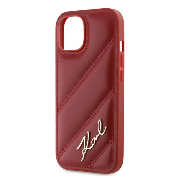 Ovitek za Apple iPhone 15, Karl Lagerfeld, Diagonal Quilted Script, Rosie