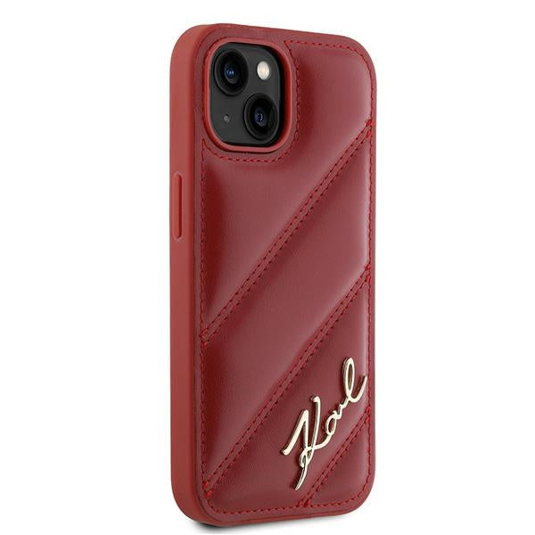 Ovitek za Apple iPhone 15, Karl Lagerfeld, Diagonal Quilted Script, Rosie