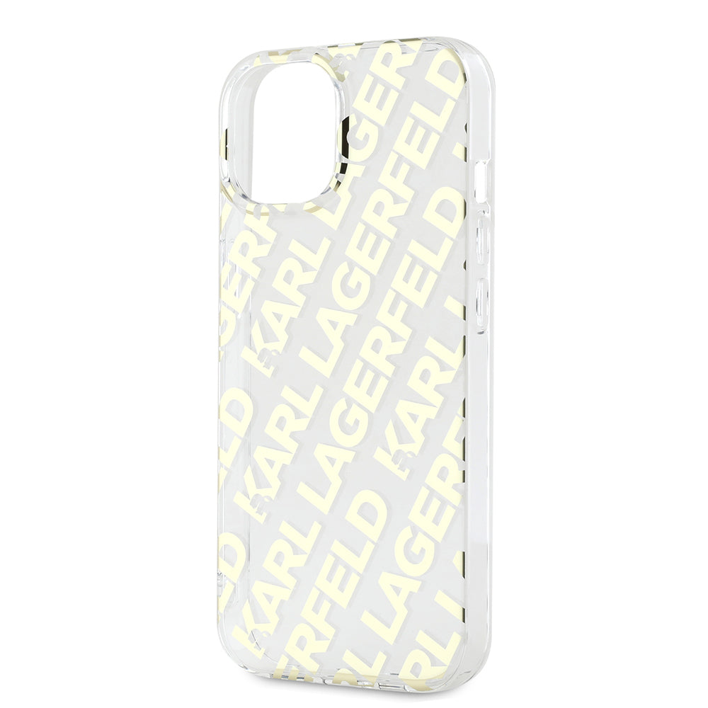 Ovitek za Apple iPhone 15, Karl Lagerfeld, IML Luxury Gold Fullover Logo, Zlat