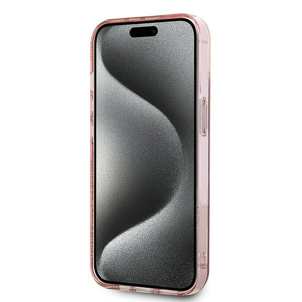 Ovitek za Apple iPhone 15, Karl Lagerfeld, IML Luxury Monogram Choupette's Head, Roza