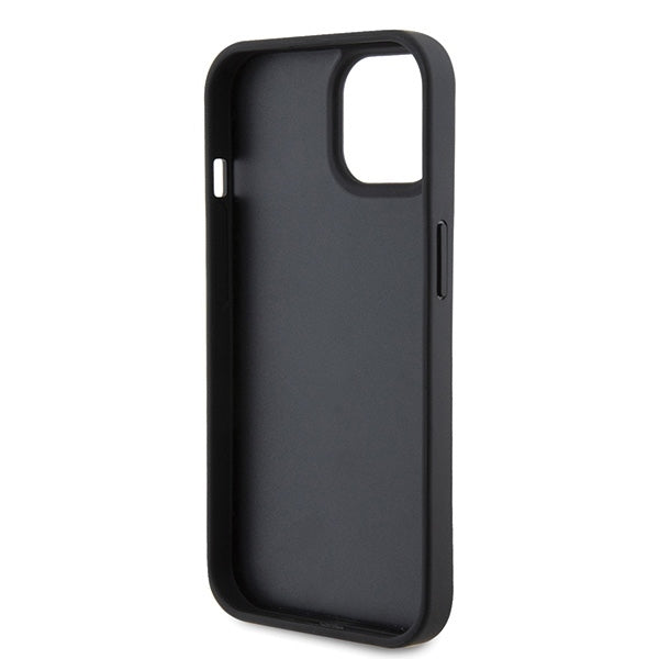 Ovitek za Apple iPhone 15, Karl Lagerfeld, Monogram Hot Stamp Metal Logo, Črna