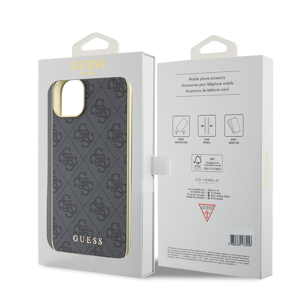 Ovitek za Apple iPhone 15 Plus, Guess, 4G Charm, Siva