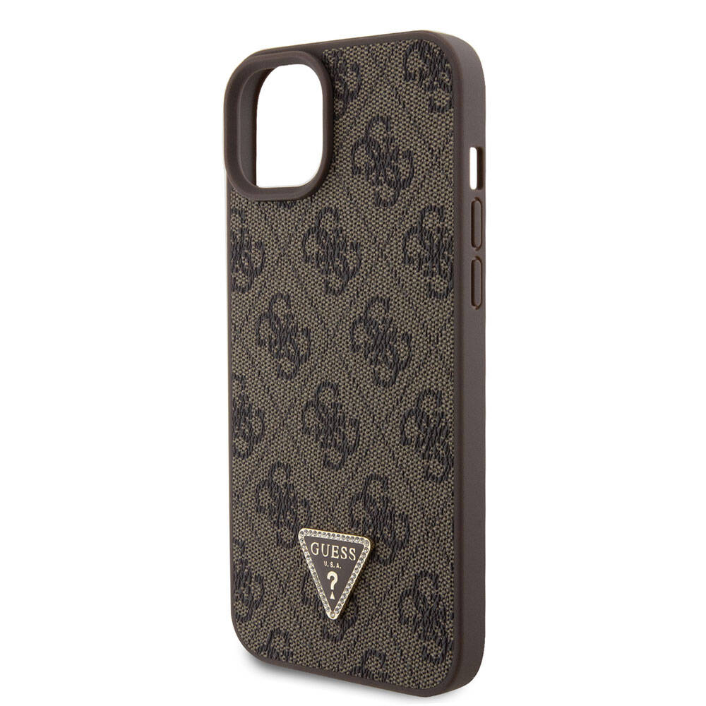 Ovitek za Apple iPhone 15 Plus, Guess, Crossbody 4G Metal Logo, Rjava
