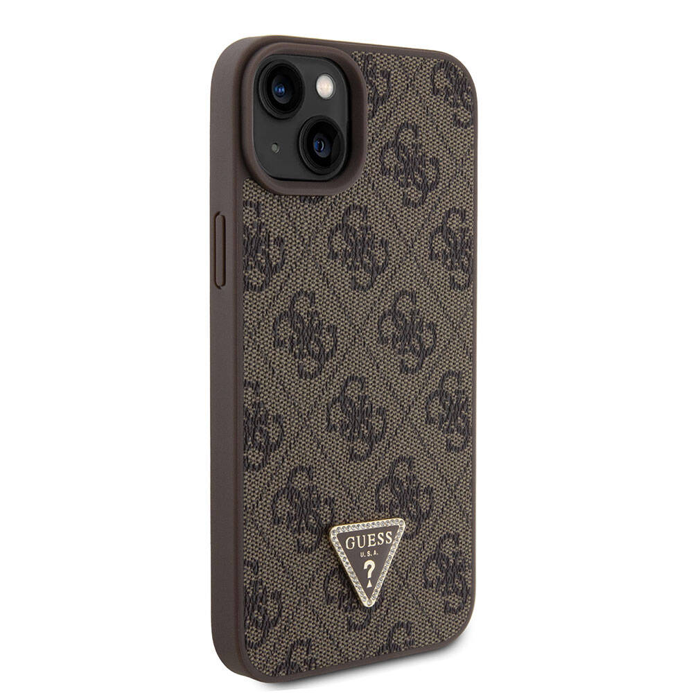 Ovitek za Apple iPhone 15 Plus, Guess, Crossbody 4G Metal Logo, Rjava
