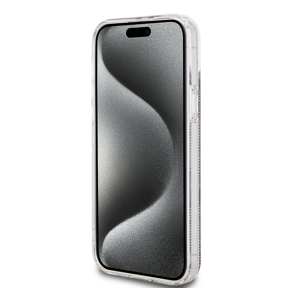 Ovitek za Apple iPhone 15 Plus, Guess, IML 4G Gold Stripe, Rjava
