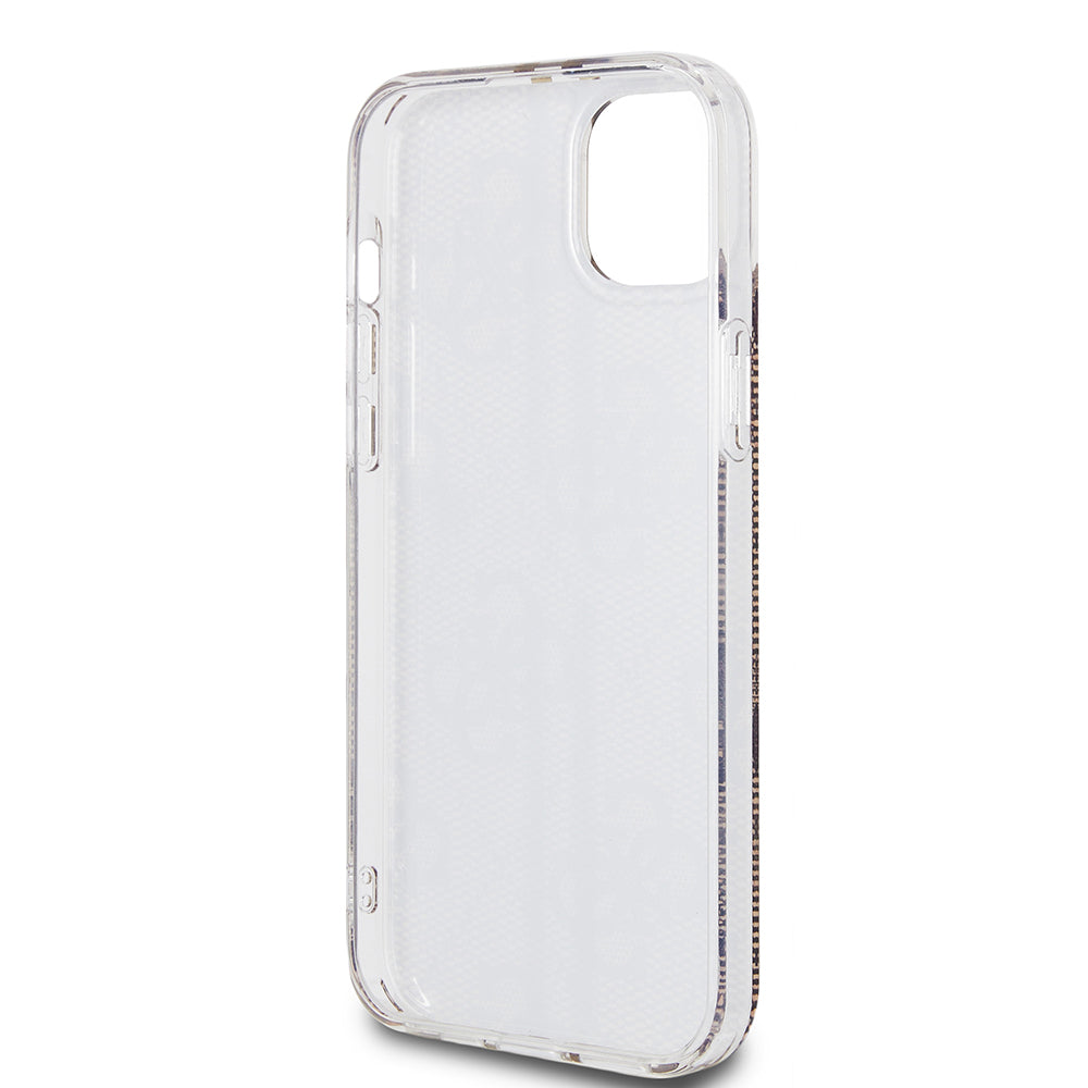 Ovitek za Apple iPhone 15 Plus, Guess, IML 4G Gold Stripe, Rjava