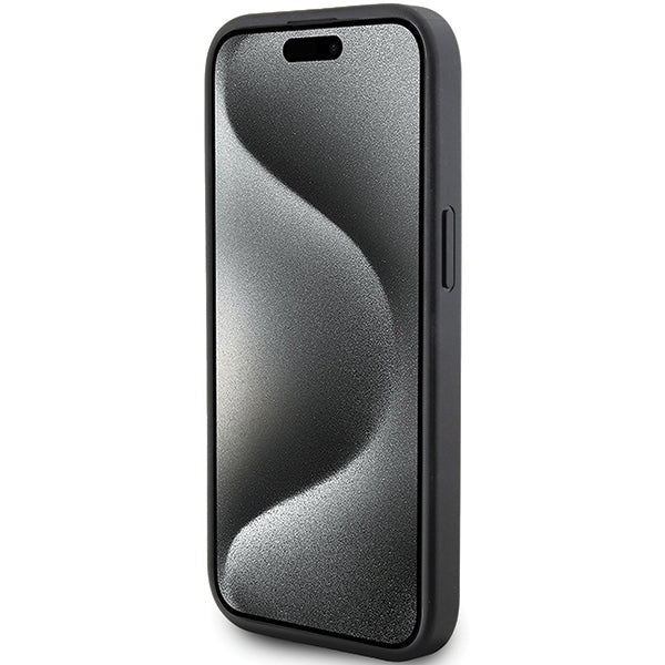 Ovitek za Apple iPhone 15 Plus, Karl Lagerfeld, Diagonal Quilted K Pattern, Črna