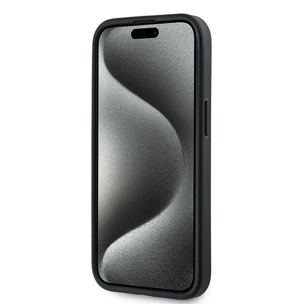 Ovitek za Apple iPhone 15 Plus, Karl Lagerfeld, Diagonal Quilted Script, Črn