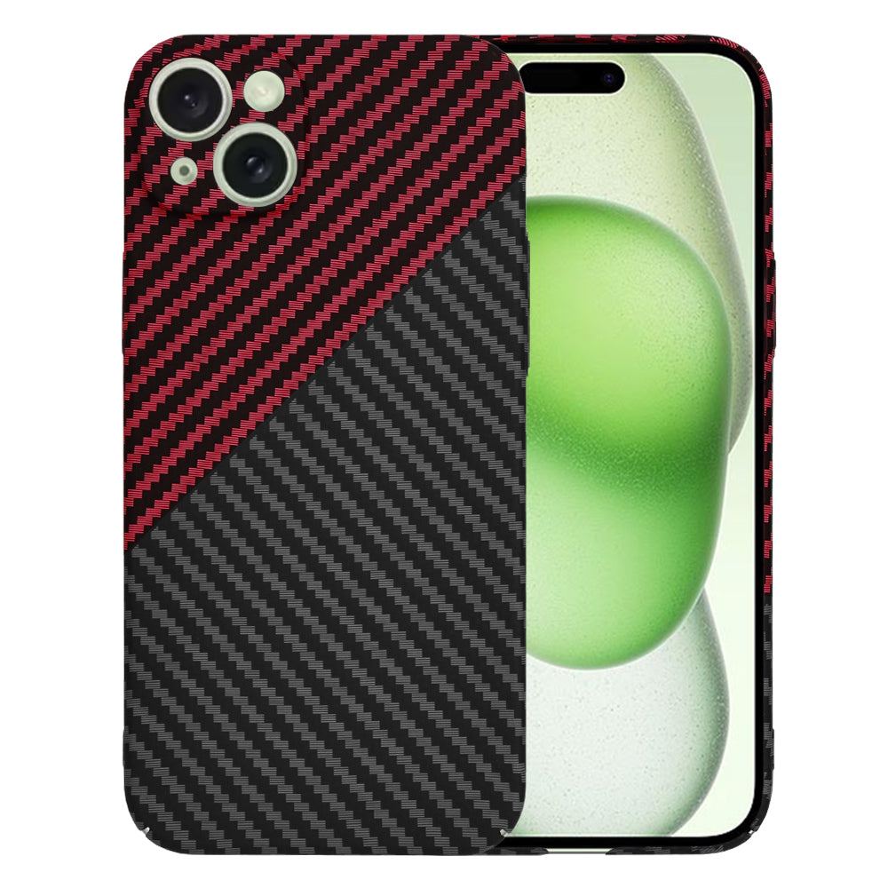 Ovitek za Apple iPhone 15 Plus, Techsuit, Carbonite FiberShell, Črno Rdeč
