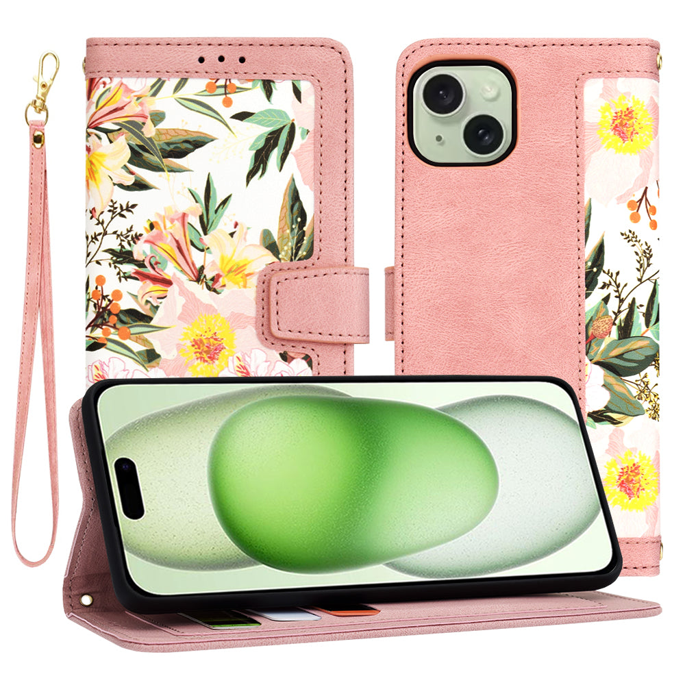 Ovitek za Apple iPhone 15 Plus, Techsuit, FlipCraft, roza