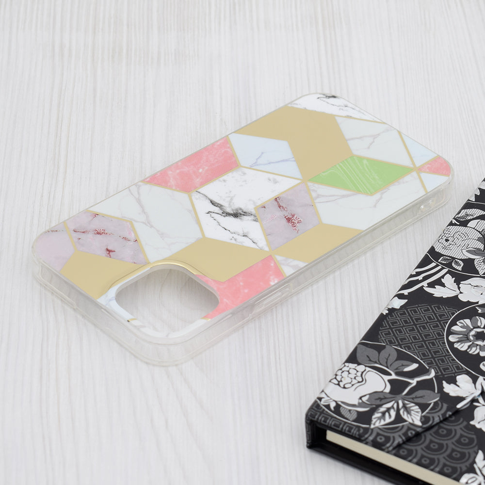 Ovitek za Apple iPhone 15 Plus, Techsuit, Marmor, Vijoličen