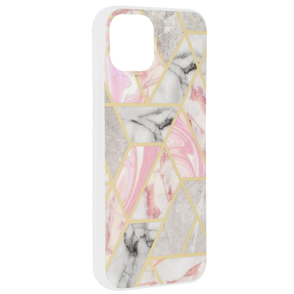 Ovitek za Apple iPhone 15 Plus, Techsuit, Marble, Roza