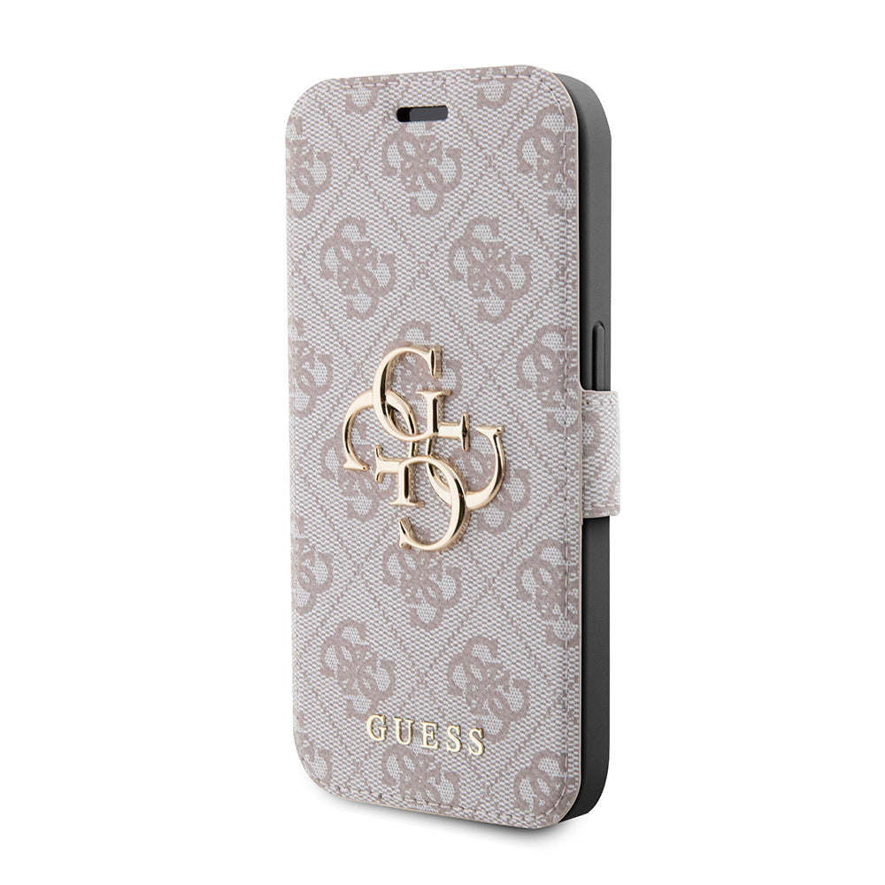 Ovitek za Apple iPhone 15 Pro, Guess, 4G Book, Roza