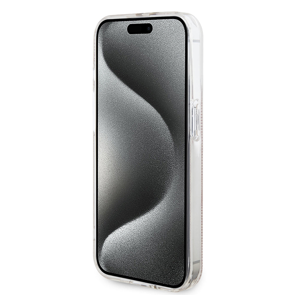 Ovitek za Apple iPhone 15 Pro, Guess, IML 4G Gold Stripe, Roza