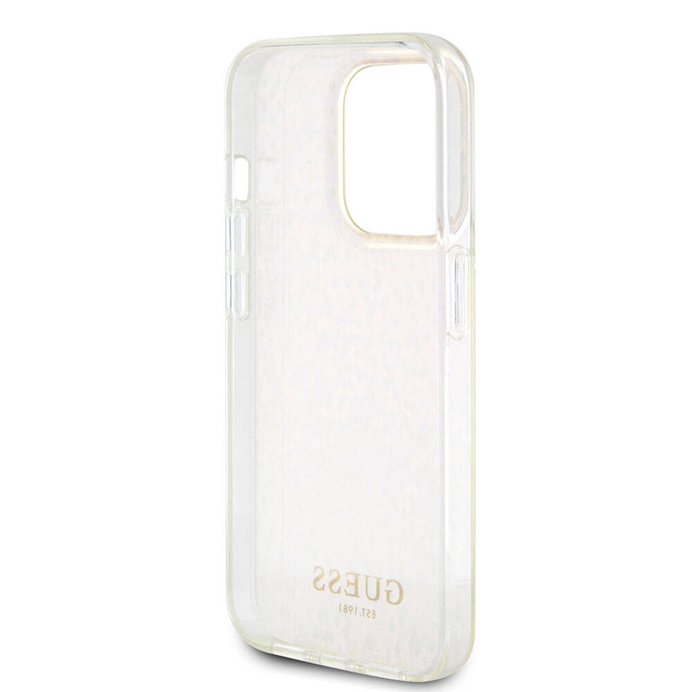 Ovitek za Apple iPhone 15 Pro, Guess, IML Faceted Mirror Disco Iridescent, Roza