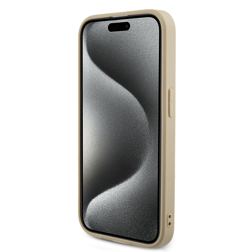 Ovitek za Apple iPhone 15 Pro, Guess, Saffiano Iridescent Script, Zlat