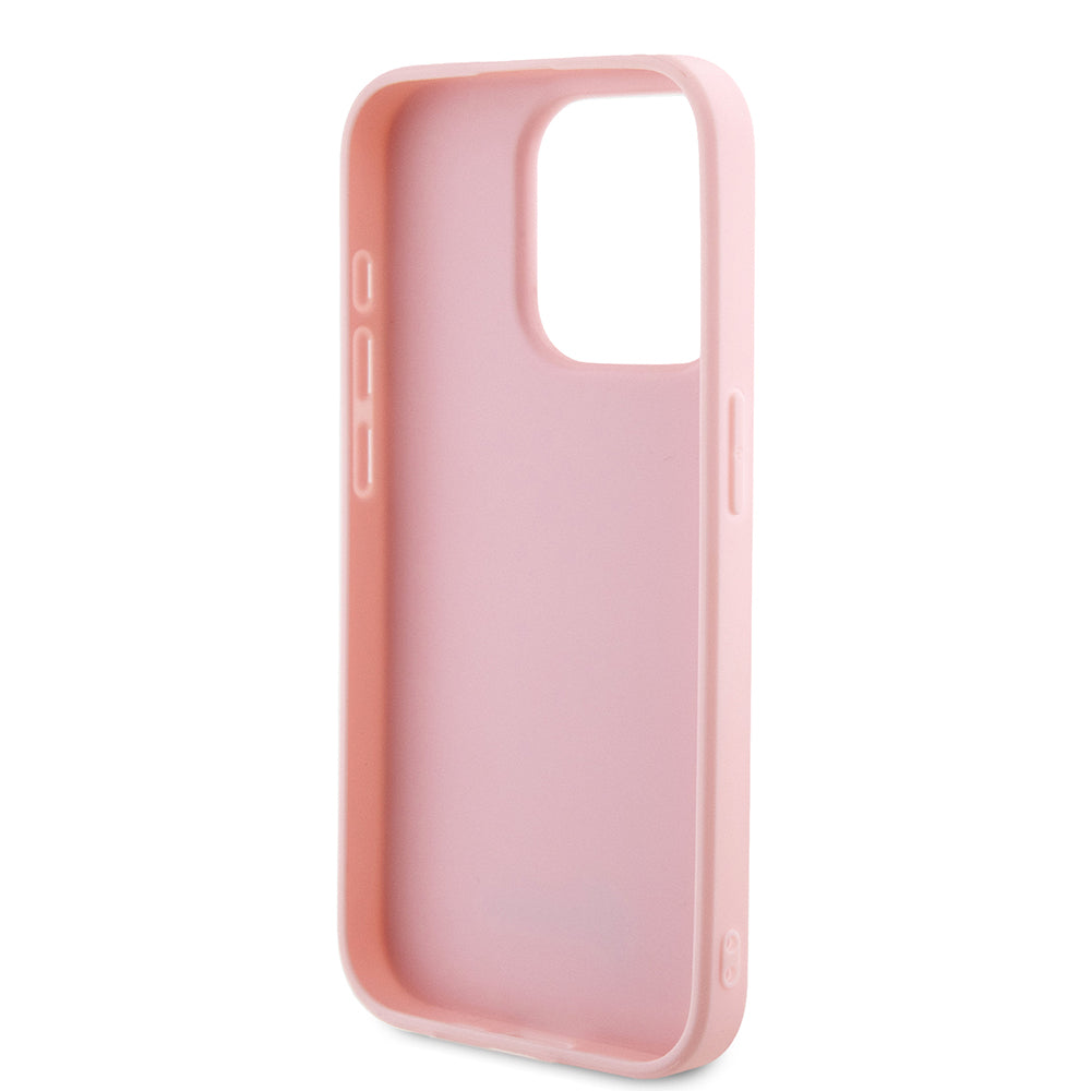 Ovitek za Apple iPhone 15 Pro, Guess, Saffiano Iridescent Script, Roza