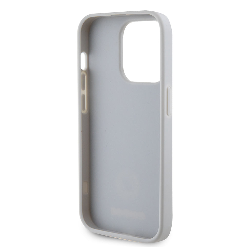 Ovitek za Apple iPhone 15 Pro, Guess, Strass Metal Logo, Srebrn.