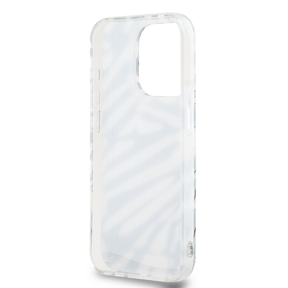 Ovitek za Apple iPhone 15 Pro, Karl Lagerfeld, IML Luxury Zebra Pattern with Strap, Črna