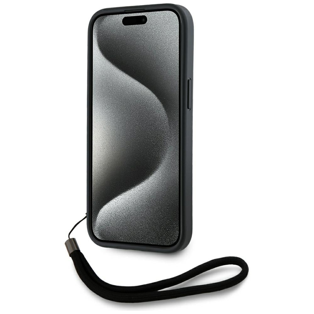 Ovitek za Apple iPhone 15 Pro, Karl Lagerfeld, Saffiano Athleisure Stripes with Strap, Rosie