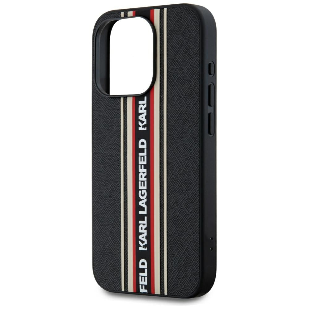 Ovitek za Apple iPhone 15 Pro, Karl Lagerfeld, Saffiano Athleisure Stripes with Strap, Rosie