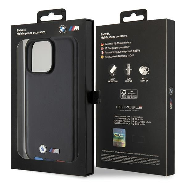 Ovitek za Apple iPhone 15 Pro Max, BMW, Stamp Tricolor, Črna