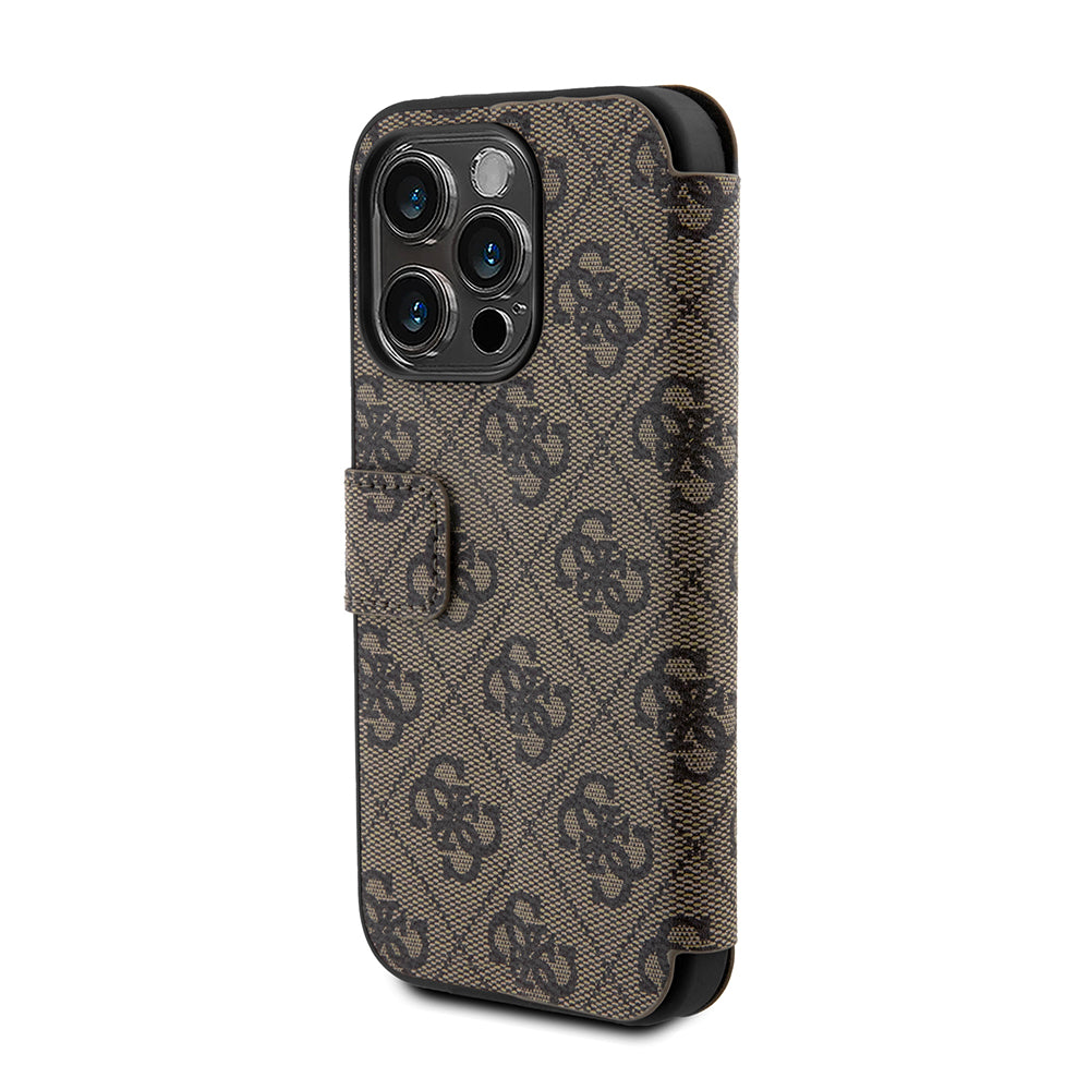 Ovitek za Apple iPhone 15 Pro Max, Guess, 4G Book, rjava
