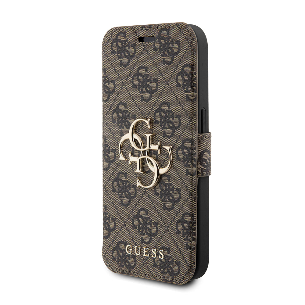 Ovitek za Apple iPhone 15 Pro Max, Guess, 4G Book, rjava