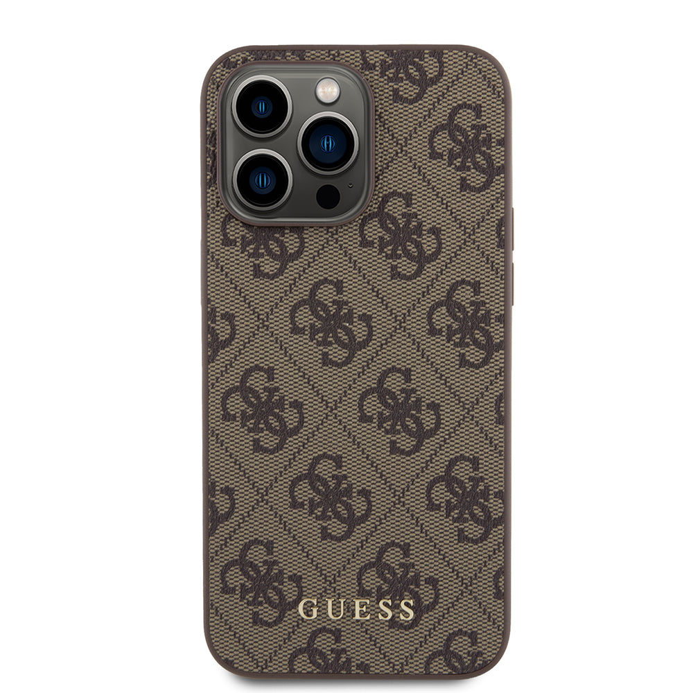 Ovitek za Apple iPhone 15 Pro Max, Guess, 4G Metal Gold Logo, rjava