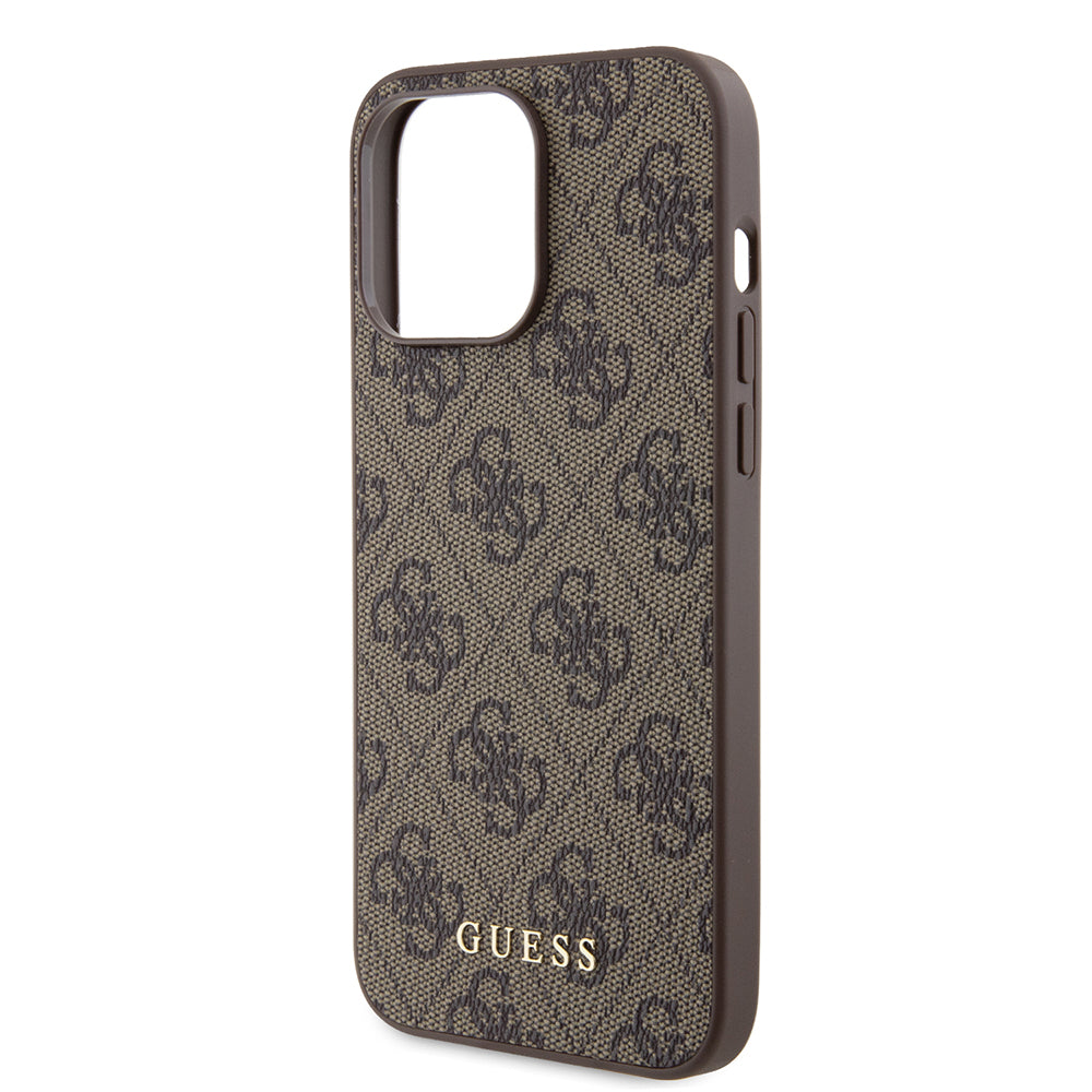 Ovitek za Apple iPhone 15 Pro Max, Guess, 4G Metal Gold Logo, rjava