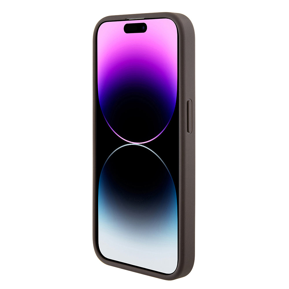 Ovitek za Apple iPhone 15 Pro Max, Guess, Grip Stand 4G Triangle Strass, rjava