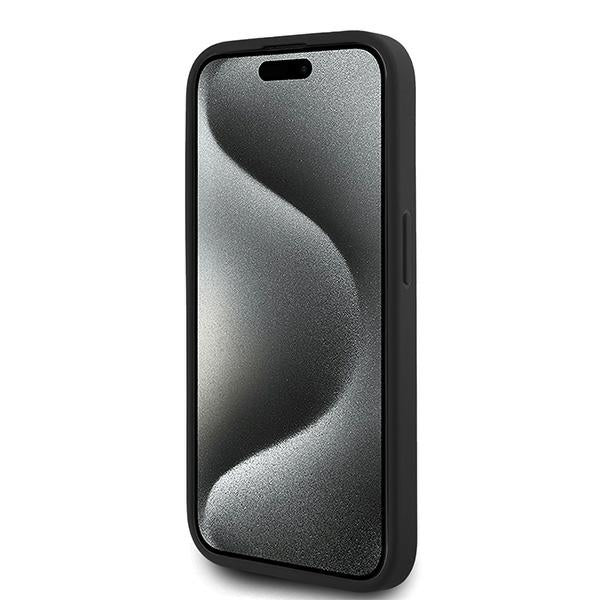Ovitek za Apple iPhone 15 Pro Max, Karl Lagerfeld, Diagonal Quilted Script, Črn