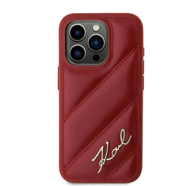 Ovitek za Apple iPhone 15 Pro Max, Karl Lagerfeld, Diagonal Quilted Script, Rosie