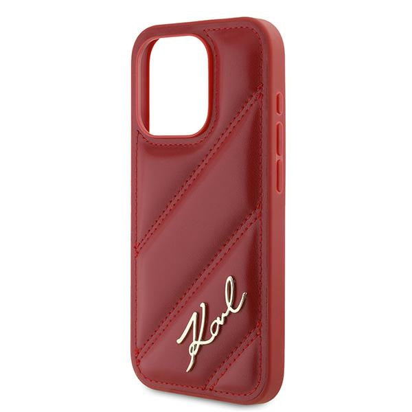 Ovitek za Apple iPhone 15 Pro Max, Karl Lagerfeld, Diagonal Quilted Script, Rosie
